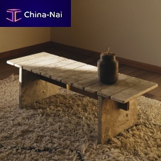Contemporary coffee table PIANOnatural oakmarblemarble base