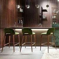 Contemporary bar chair MARGARETindoorfabricleather