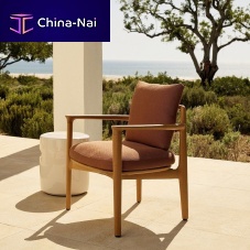 Contemporary chair MAGNOLIAoutdoorfabricsolid wood base
