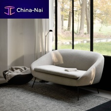 Contemporary sofa Barrow fabricbeigemetal base