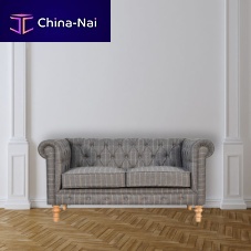 Chesterfield sofa PEWTER TWEEDfabricgraysolid wood
