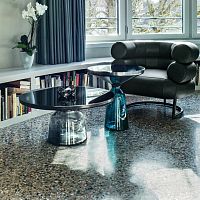 Contemporary coffee table Bell glassbrassmarble