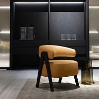 Contemporary armchair LOAIfabricleathersolid wood