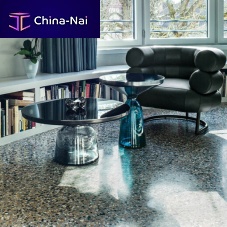 Contemporary coffee table Bell glassbrassmarble