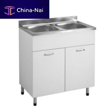 Double kitchen sink with drainboardstainless steelundermount