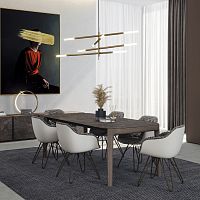 Contemporary table BERTIZceramicwooden baserectangular