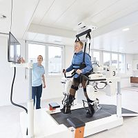Gait rehabilitation system Lokomat®Pro Sensationroboticwith gamification applications