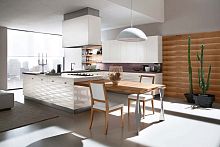 Contemporary kitchen DIAMANTEwoodenwith handlelacquered