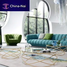 Contemporary coffee table EVOLsmoked glassstainless steel baseround