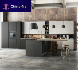Contemporary kitchen TIME 3stainless steellaminateL-shaped