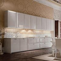 Traditional kitchen DIAMONDwoodenlacquered glassisland