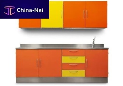 Contemporary kitchen stainless steelwith handlewith swing doors