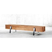 Contemporary bench oakpinestainless steel