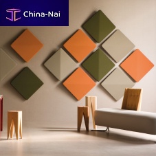Wall-mounted sound-absorbing panel KITEfabricpolyethylenefor office