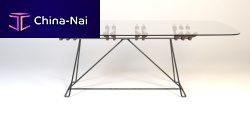 Contemporary dining table ESQUELETOwoodenglasssteel