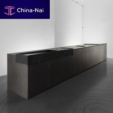 Contemporary kitchen M2wood veneerislandhidden