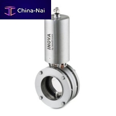 Butterfly valve pneumaticregulatingfor liquid food products and beverages