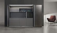 Contemporary kitchen SYSTEMmetalcompositehidden
