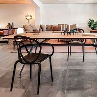 Contemporary chair LOOPindoorpolypropylenemetal base