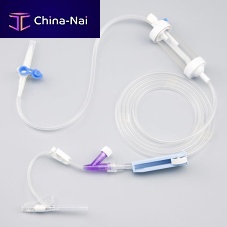 IV infusion set with drip chamberwith Y portwith stopcock