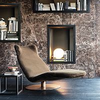 Contemporary chaise longue KANGURAfabricleatheraluminum
