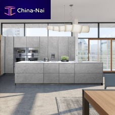 Contemporary kitchen SPATOLA SMARTwood veneerconcreteisland