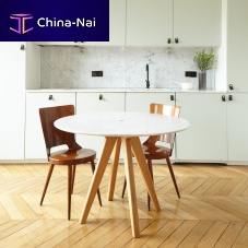 Scandinavian design table ARTHURmarbleoak baseround