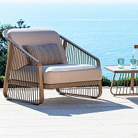 Contemporary armchair Sallyfabricpainted aluminumrope