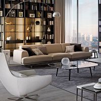 Contemporary sofa MADISON fabricgraybrown