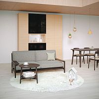 Contemporary side table KAMUY 58oakwalnutsolid wood