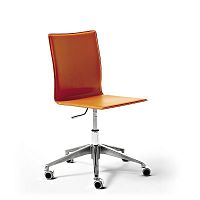 Contemporary chair ZIPindoorleatheraluminum base