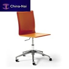Contemporary chair ZIPindoorleatheraluminum base