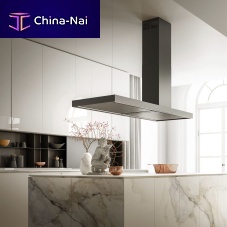 Island range hood ELLEwith built-in lightingoriginal designblack