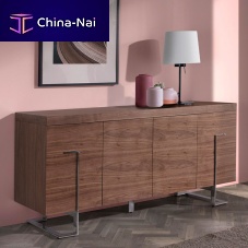 Contemporary sideboard 3221wood veneerchrome steelwith shelf