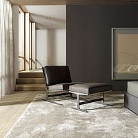 Contemporary armchair PAULAleathermetalwith footrest
