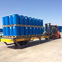 Flatbed trailer single-axletowedfor drums