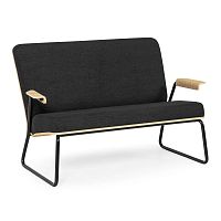 Contemporary upholstered bench Plyback fabricmetal baseplywood
