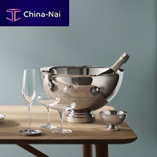 Polished stainless steel champagne bucket MANHATTAN