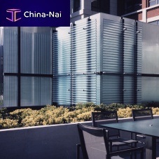 Patterned glass panel CORDUROYtexturedtranslucentfor facade
