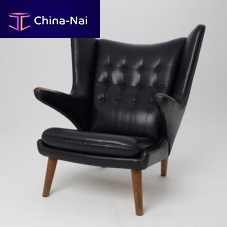 Scandinavian design armchair PAPA BEAR leatherblackred