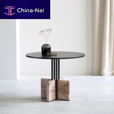 Contemporary coffee table GRAVITYplywoodpowder-coated steel basemarble base