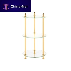 Traditional pedestal table FS01-6121glassbrass baseround