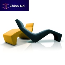 Contemporary chaise longue BAGNANTE coated foamcontractyellow