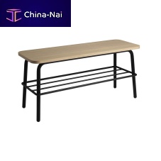 Contemporary bench Edgaroakwood veneerpowder-coated steel