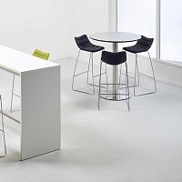 Contemporary high bar table brushed stainless steelroundcommercial