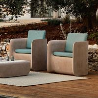Contemporary armchair NOVAfabricwith removable cushiongray