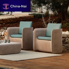 Contemporary armchair NOVAfabricwith removable cushiongray