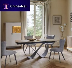 Contemporary dining table TOPAZEceramicmetal baserectangular