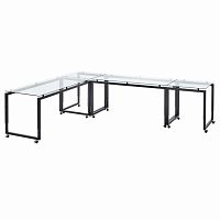 Contemporary table Slimline Flex Buffetwoodenfrosted glasstempered glass