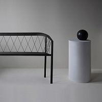Contemporary garden bench OUR BENCHmetalwith backrestwith armrests